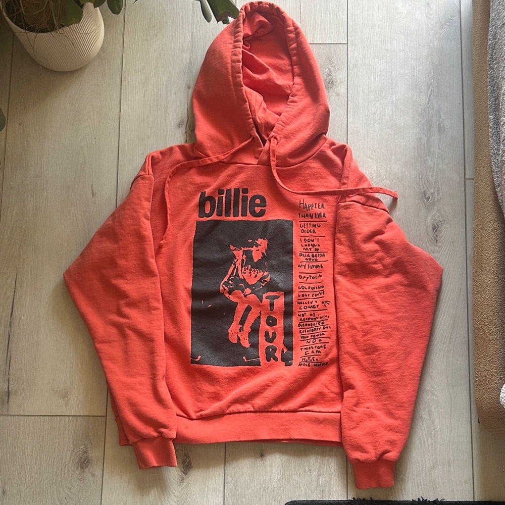 Billie Eilish Graphic Hoodie Tour Merch Pullover Sweatshirt - Size Medium